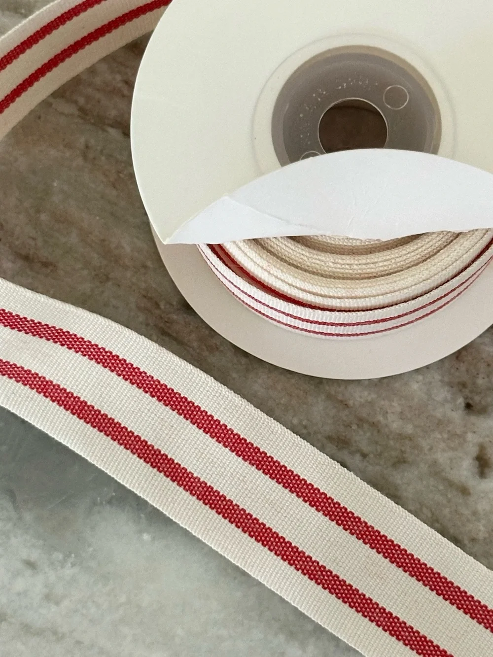 Navy, Blue Gingham & Red & White Stripe Decorative Ribbon Set- Gift Wrap Crafts